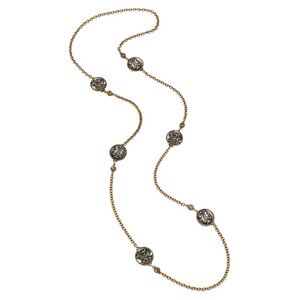 Vintage Robin Steele Two Tone Roman Coin Silver-Gold Medallion Necklace